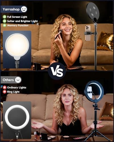 Dimmable Ring Light with Stand for Desk, Adjustable Desk Light for Video Recording, 30 Light Modes Video Conference Lighting, Zoom Lighting for Computer, Webcam, Podcast, Calls, Home Office, CRI 97.8 8