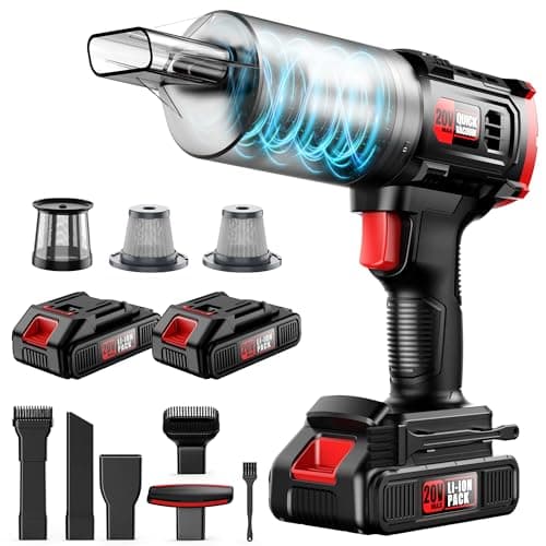 ONAVOT Handheld Vacuum Cleaner Cordless - 35000PA Strong Suction for Car & Home, Car Vacuum Portable Rechargeable Lightweight for Pet Hair with HEPA Filter, Quick Clean in Office/Desk/Couch (Red)