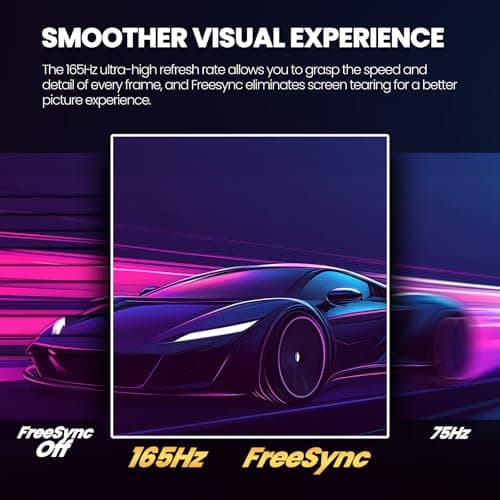 CRUA 34 Inch Curved Gaming Monitor, 21:9 WQHD 3440x1440 165Hz/144Hz 1500R Ultrawide Computer Monitor Support Freesync, PIP/PBP, 120% sRGB, HDMI 2.0 & DP 1.4, Wall Mountable/Tilt Adjustable-Black 5