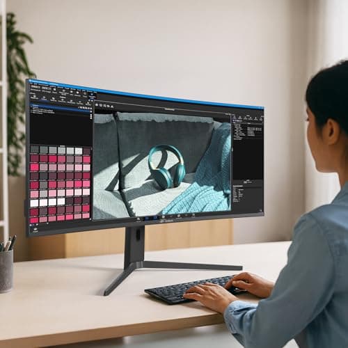 CRUA 40'' 5K Ultrawide Curved Gaming Monitor, 21:9, 5120 x 2160, 120Hz, IPS Computer Monitor with Built-in Speakers, AMD FreeSync, PIP/PBP, 120% sRGB, HDMI 2.0 & DP 1.4, Tilt/Height Adjustable-Black 9
