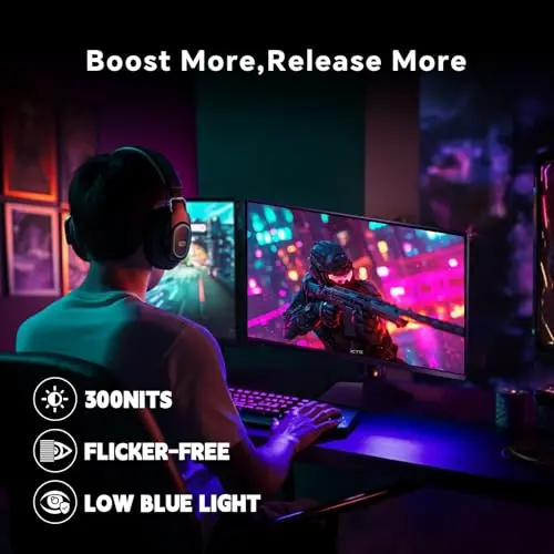 KTC 27 Inch Gaming Monitor 180Hz, Full HD 1920x1080 Fast IPS Computer Monitor, DP 1.4 & HDMI 2.0 Ports 1Ms FreeSync Frameless PC Gamer Monitor, HDR, VESA Mount, H27F22 7