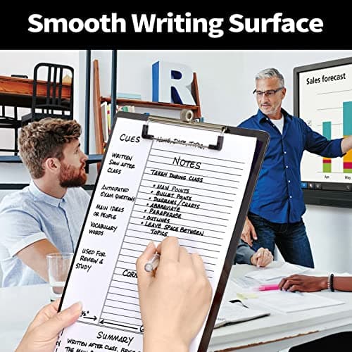 Sooez Plastic Clipboard with Pen Holder, [10% Thicker] Clip Boards 8.5x11 with Low Profile Clip, Cute Hanging Clipboard, Standard Letter Size A4 for Women Teacher, Office & School Supplies, Black 6