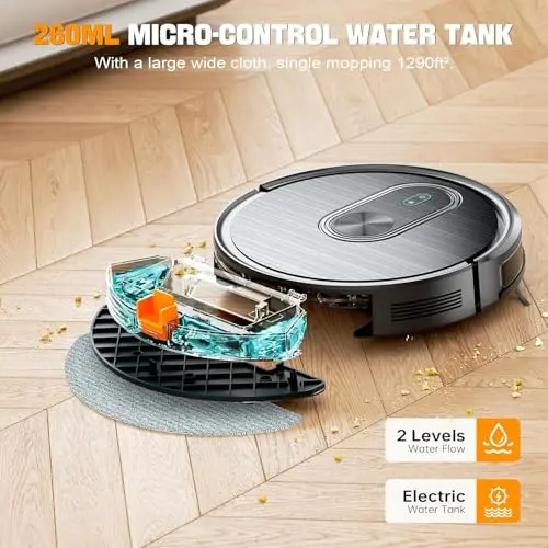 XIEBro Robot Vacuum & Mop 2 in 1 with 3200Pa Max Suction, Schedule, Slim, Ideal for Pet Hair YYF 5
