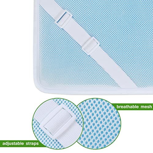 Mattress Topper Cover Queen Size (Only Cover) 3 Inch Mattress Protector Cooling Rayon Zippered Mattress Encasement with Adjustable Straps for Latex Mattress Topper Memory Foam Cover 5