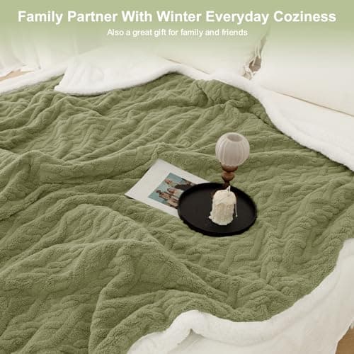 LUZARTA Heated Blanket Full Size 72"X84" Green - Soft Thick Warm Sherpa Electric Blanket for Winter with 6 Fast Heating Levels & 10hrs LED Timer Auto Off for Women, Washable & ETL Certified for Bed 6