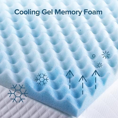 ZINUS 1.5 Inch Swirl Gel Cooling Memory Foam Mattress Topper, Smaller, More Convenient WonderBox Packaging, Cooling, Airflow Design, CertiPUR-US Certified, Twin 9
