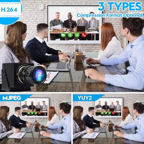 ELP 4K 60fps USB3.0 Webcam - HDMI Output for TV/Monitor - Manual Zoom - High Speed PC Camera for Video Conference - H.264 Variable Focus 8