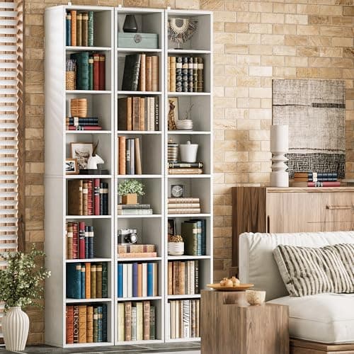 IRONCK Tall Narrow Bookshelf 8 Tiers, Compact Corner Bookcase, Easy to Match for Living Room, Office, Study, Bedroom, White 6