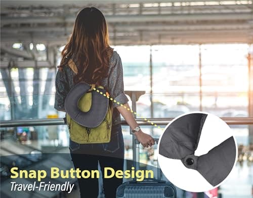 TREKOLOGY Inflatable Neck Pillow for Traveling - Inflatable Travel Pillow for Airplanes - Neck Air Pillow, Blow Up Travel Pillows for Neck Support 5