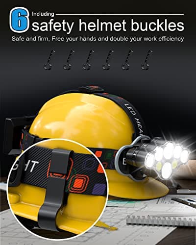 Rechargeable Headlamp, 8 LED Bright Headlamp with Red Light, IPX4 Waterproof USB Headlight, Head Lamp, 8 Modes for Outdoor Running Hunting Hiking Camping Gear 5