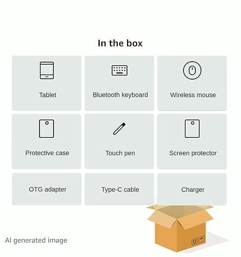 Android 13 Tablet 2025 Latest 10 inch Octa-Core Tableta, 128GB ROM+16GB RAM (8+8 Virtual)+1TB Expand, 5G WiFi Tablets with 13MP+8MP Camera, 8000 mAh Battery, 2 in 1 Tablet with Keyboard, Mouse, Case 9