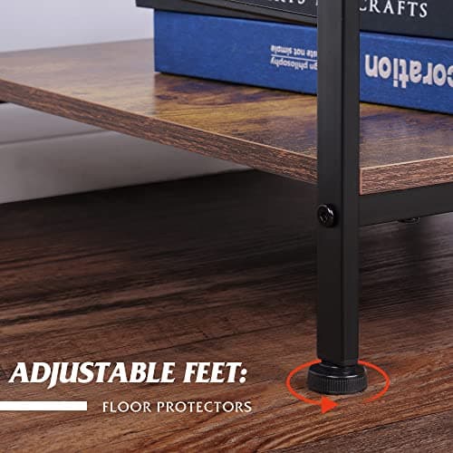 WLIVE Night Stand, Side Table with Fabric Storage Drawer, Small Nightstand, Bedside Table End Table for Bedroom, Dorm, Open Wood Shelf, Steel Frame, Black and Rustic Brown 7