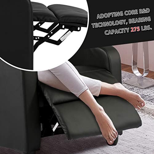 BestMassage | Recliner Chair | with 2 Point Massage Function | Black | with Lumbar Support, Adjustable Push Back, Wide Armrests, Footrest & Padded Seat | Easy Assembly | for Living Room, Home Theatre 7