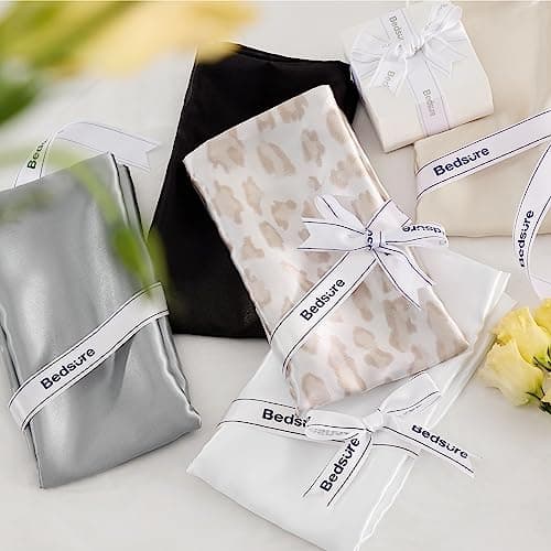 Bedsure Satin Pillowcase with Zipper 2 Pack Queen Size 20''x30'' - Similar to Silk Pillowcases for Hair and Skin, Silky & Soft Zip Satin Pillow Case Set of 2 (Leopard, 20x30 Inches) 5