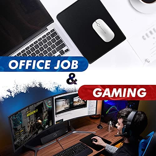 TONOS Black Mouse Pad 11 x 8.7 in. Basic Computer Mouse Pad for Desk with Stitched Edges & Non-Slip Rubber Base. Premium-Textured Mousepad for Laptop, Computer, PC, Gaming & Working (1 Pack) 7