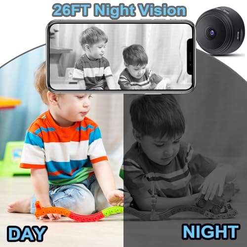 Hidden Camera Spy Camera, 1080P HD Mini Wireless WiFi Camera for Home Security, Night Vision APP Control Surveillance Camera for Room Nanny Cam, Baby, Pets Compatible with iOS, Android(Video Only) 5