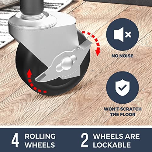 STO STO Laundry Sorter 3 Section, 3 Bag Clothes Hamper, Rolling Laundry Cart Basket with Heavy Duty Lockable Wheels and Removable Bag for Laundry Room, Bedroom, Closet, Black 5