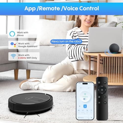 Bagotte Robot Vacuum and Mop Combo, 5000Pa Mopping Robot Vacuum Cleaner with Schedule, 4 in 1 Robotic Vacuum Cleaner,Ultra Slim,Self-Charging,Wi-Fi/Voice/App, Perfect for Pet, Hard Floors, Carpet 6
