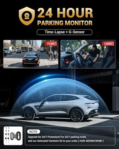 Juscar 2.5K+1080P Dual Dash Cam Front and Inside, WiFi & GPS Dash Camera for Cars with 32G Card, IR Night Vision, 3" IPS Screen, Inside Car Camera for Taxi Driver, Support 256GB Max, App Control 7