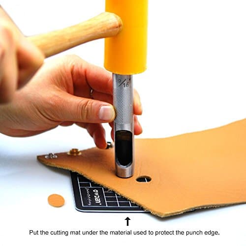 OWDEN 12Piece Leather Hole Punch Set with a Free Cutting mat,Leather Tool,Hollow Punch Set, Round Hole Punch Set,for Cutting of Soft Material 5