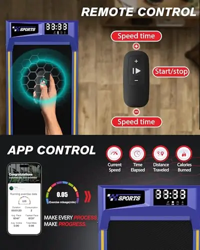 COZYINN Walking Pad Under Desk Incline Treadmill for Home Office, 40dB Small Treadmill 320lbs Capacity, Cardio Training Walking Jogging Running, Easy to Move Use, Compatible with KINOMAP Apple Health 6