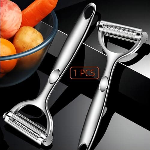 GREATLINK Stainless Steel Dual Blade Vegetable Peeler for Kitchen -Commercial Grade Julienne Cutter, Slicer, Shredder, Scraper -for Carrot Potato Melon Vegetable Fruit -with Sharp Blade, Good Durable 6