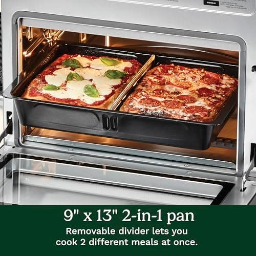 Cuisinart 15-in-1 Extra-Large Digital Air Fryer Oven with 9"x13" 2-in-1 Pan, Air Fry 4 Lbs of Wings, Cook a 13 Lb Turkey or 5+ Lb Chicken, Toast 9 Slices of Bread, and Bake a 13" Pizza, TOA-112 8