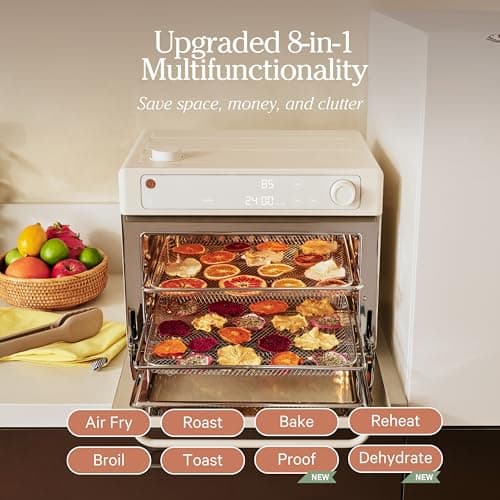 Our Place Wonder Oven Pro | 8-in-1 Digital Air Fryer & Countertop Oven with Basket, Rack, Pan & Tray | 3-Rack, 32 QT Capacity - Air Fry, Toast, Roast, Bake, Reheat, Broil, Proof & Dehydrate | Cream 6