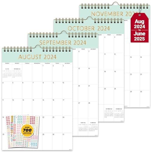 Decorably Wall Calendar Portrait - 18 Month 2024 Calendar Wall Calendars Jan 2024 To June 2025, 10x14in 2024-2025 Wall Calendar 2024, Wall Hanging Calendar, 2024 Wall Calendar 2024-2025