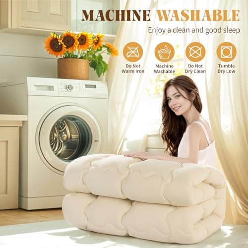 Baauye Luxury 100% Organic Australian Wool Mattress Topper Queen Size-5 (60"x80" Cream) 7