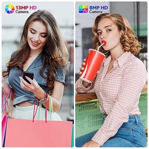 Latest 2025 Android 13 Tablet, 128GB+16(8+8 Expand)GB/512GB Expandable, Octa-Core Tablet with 5G WiFi, 8000mAh Battery, 10.1 inch Tableta with 21MP Camera, Tableta with Keyboard, Bluetooth,Mouse, Case 6