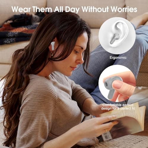 Wireless Earbuds, Bluetooth 5.4 Headphones HiFi Stereo, Bluetooth Earbuds with ENC Noise Cancelling Mic, IP7 Waterproof in Ear Earphones, 48H, LED Display Ear buds for Pad Phones Workout Sports, Grey 6