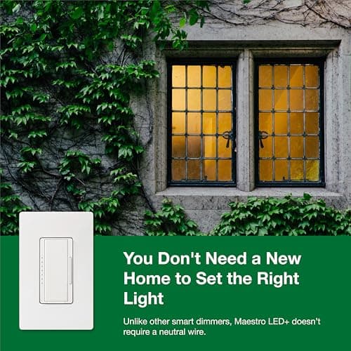 Lutron Maestro LED+ Dimmer Switch for Dimmable LED, Halogen and Incandescent Bulbs, 150W/Single-Pole or Multi-Location, MACL-153M-WH, White 7