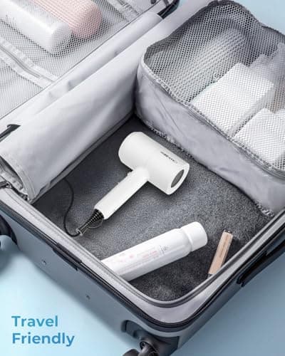 SHRATE Lightweight Ionic Hair Dryer with Diffuser - Powerful 1800W Blow Dryer for Fast Drying - Professional Low Noise Mini Hair Dryer for Travel, Gifts, Hair Styling 6