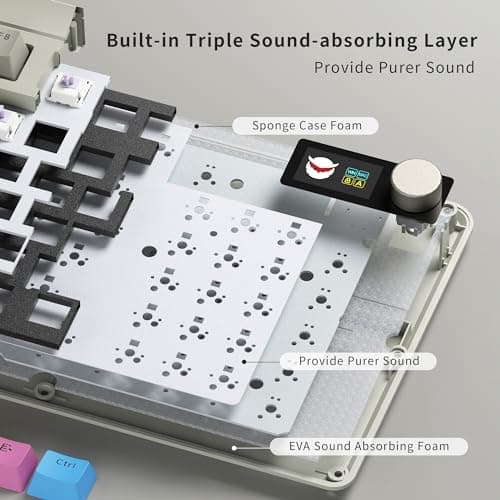 OHY XVX Wired 75% Retro Gaming Keyboard with 2 HUB Ports, M87 Pro Mechanical Keyboard with Customizable Switches, Compact Gamer RGB - Grey 7