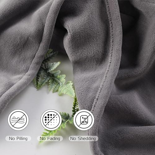 Electric Heated Blanket 72"x84" Full Size, Soft Coral Fleece with 4 Heating Levels and 10 Hours Auto-Off, Machine Washable, Cozy Plush Fabric for Home, Light Gray 8