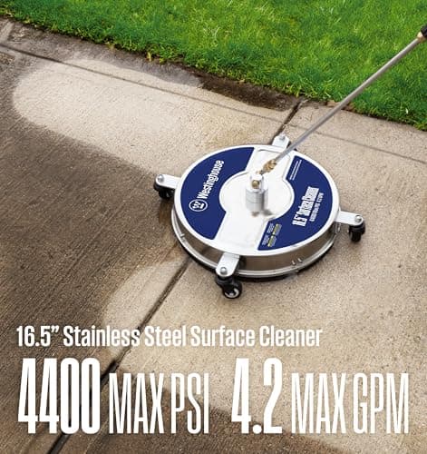 Westinghouse Universal 16.5” Pressure Washer Surface Cleaner Attachment - Stainless Steel - 4400 Max PSI, 1/4” Connector - for Gas and Electric Pressure Washers 5