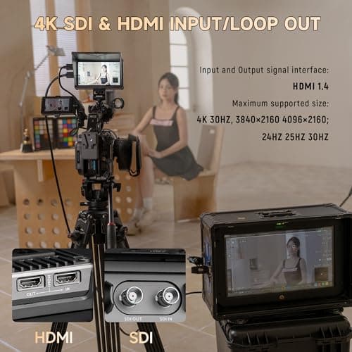 VILTROX DC-X3 2000 Nits SDI Camera Field Monitor, 4K HDMI 6 inch Touchscreen On Camera Monitor, 3D Lut 1920X1080 HD Focus Peaking Assist Full Waveform Video Field Monitor with Battery Sunshade Hood 5