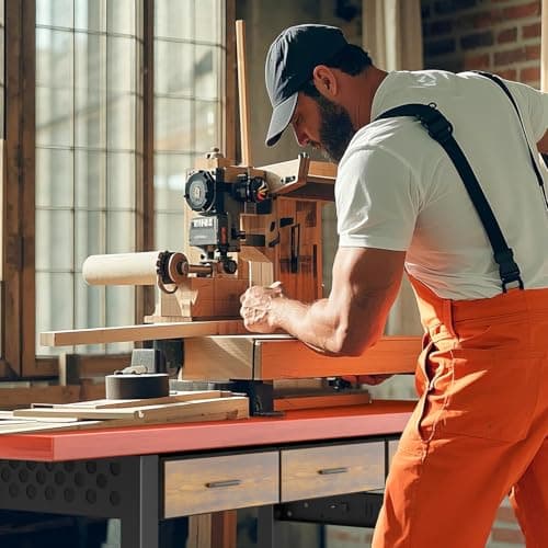 Work Bench, 60" Heavy Duty Workbench, Adjustable Height Work Table with Drawers & Power Strip, 2000LB Capacity, Solid Rubber Wood Garage Workbench, Wood Working Bench, Workshop Desk 6