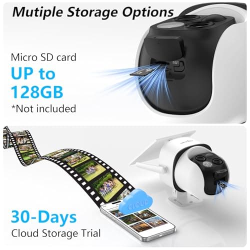 wansview Security Cameras Wireless Outdoor-2K Dual Lens Home Security Cameras, 360° View, Solar Panel Battery Powered, Color Night Vision, PIR Sensor, IP65 Waterproof, Work with Alexa, B7 2P White 7