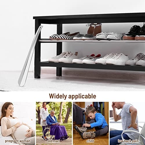 Aolalow Metal Shoe Horn - 12 Inch Long Shoe Horns for Senior, Premium Stainless Steel Shoehorn, Shoe Helper for Seniors, Shoe Horns for Pregnant Woman, Long Handle Shoe Horns for Men 5