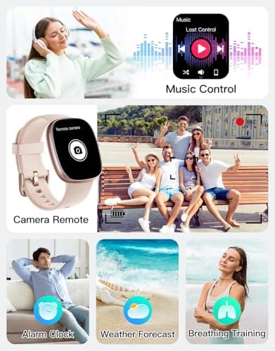 Fitness Trackers for Women with Bluetooth Call 24/7 Heart Rate & Blood Oxygen Monitor Sleep Tracker, Steps Counter Stopwatch/Timer/Alarm Clock, Waterproof Pedometer Watch for Walking Running Pink 7