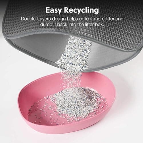 WePet Cat Litter Mat, Kitty Litter Trapping Mat, Honeycomb Double Layer Mats, No Phthalate, Urine Waterproof, Easy Clean, Scatter Control, Catcher Litter Tray Box Rug Carpet 5
