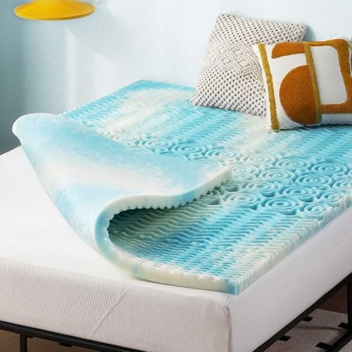 Best Price Mattress 3 Inch 5-Zone Swirl Gel Aerobreeze Foam Mattress Topper, CertiPUR-US Certified, Dorm Essentials, Full