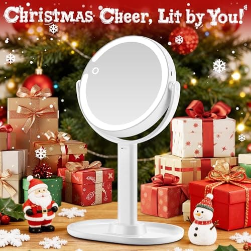MOMOKUBA Makeup Mirror with Lights, Double Sided 1x/20x Magnifying Mirror with Light, Rechargeable 3 Color Lights and Adjustable Brightness, 360° Rotation Detachable Comes with Tweezer(White) 6