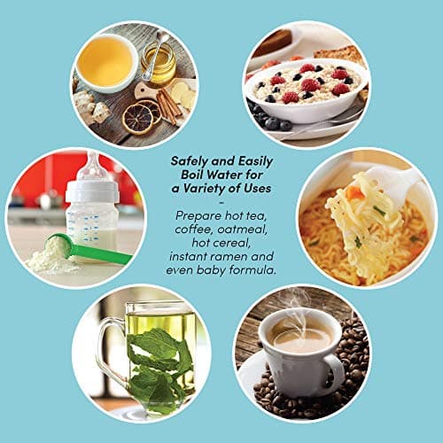 Elite Gourmet EKT-1203W 1350W Double Wall Insulated Cool Touch Electric Water Tea Kettle, BPA Free Stainless Steel Interior and Auto Shut-Off 6