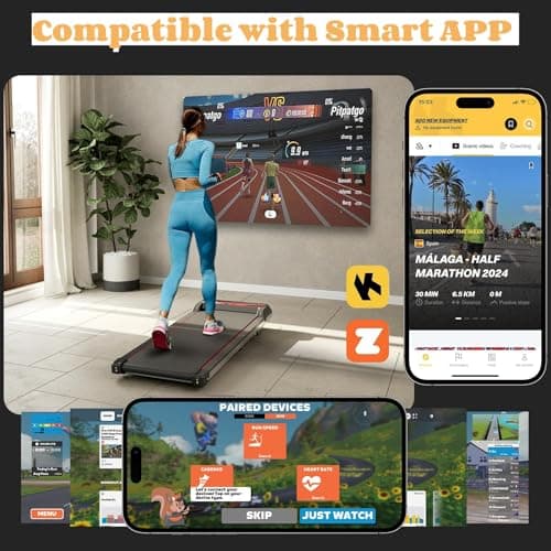 NAYSAYE Treadmills for Home Small, 3 in 1 Walking Pad Treadmill Under Desk Treadmill, Walking Pad Treadmill with Incline Remote Control, Exercise Equipment with LED Display for Home/Office Black 5