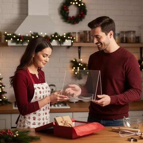 MyGift Cookbook Stand, Clear Cookbook Holder, Premium Acrylic Book Display Stand for Recipe Book/IPad/Tablet, Book Reding Holder for Coffee Table and Kitchen Counter 7