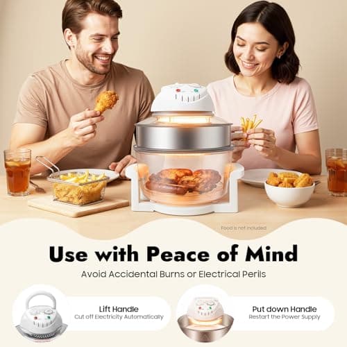 Air Fryer Oven, 17L/17.96QT Large Capacity w/ 360° View & Halogen Heating, 1400W Rapid Air Circulation for Even Cooking, 7-in-1 Airfryer Toaster Oven Combo with Digital Knobs, Non-Stick & Easy Clean 5