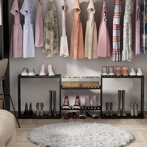 PPN Towel Rack Bathroom Storage Shelves Over The Toilet with Towel Bar 100% Bamboo Adjustable Height Floating Shelf Wall Shower Shelf for Small Space Bathroom Kitchen Multi Usage (Black-1Pack) 6